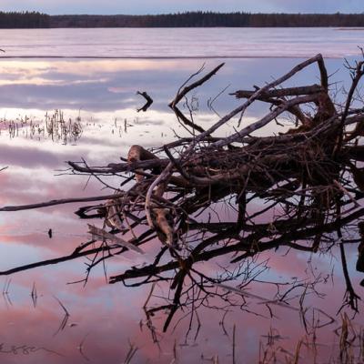 Se Lake Beaverremains Tranquil Crazysunset Ice