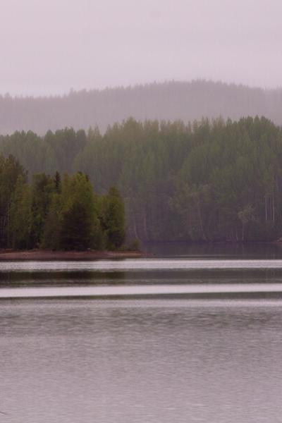 Se Norrbotten Lake Foggy Overcast Forests Island900