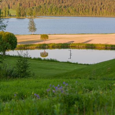 Se Norrbotten Hills Green Field Trees Pond Lake Forest