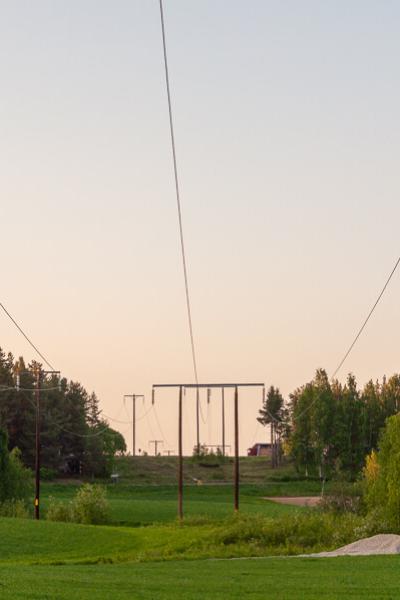 Se Norrbotten Power Lines Opening Forest Dusk Summer900