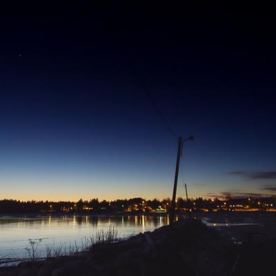 Se 08 Winter Evening Dark Star Jetty Lamppost Bay Village