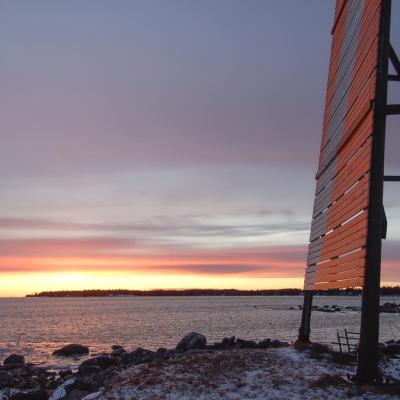 Se 08 Winter Sunset Navigation Mark Islands Colorful900