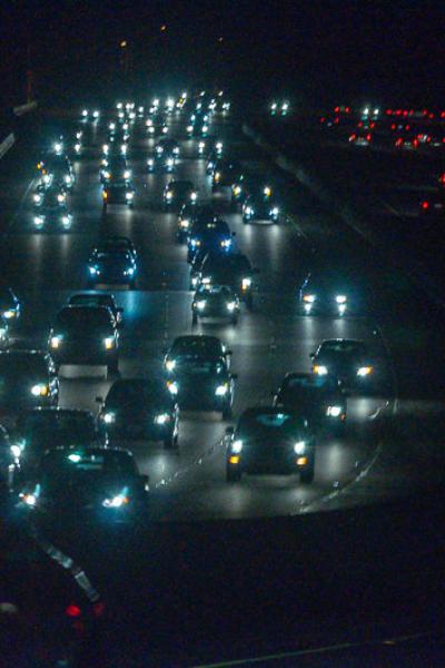 Us Losangeles Night Highway Traffic