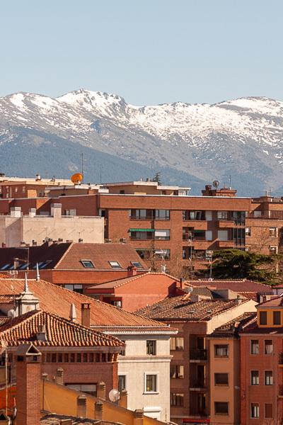Es Segovia Tiled Rooftops Snowy Mountain