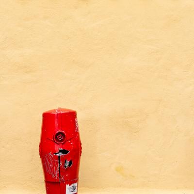 Spain Yellow Decorated Wall Red Hydrant900
