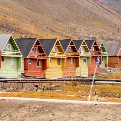 Svalbard Longyearbyen Colour Coordinated Houses 900