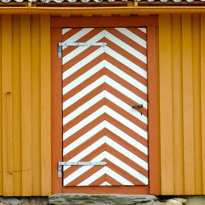 No Roros Orange White Striped Door Yellow House900