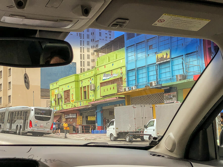 Saopaolo Carwindowview Street Bus People Colorful Buildings900